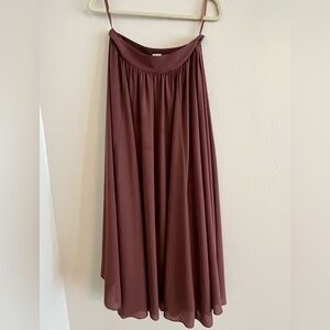 Women's Flowy Maxi Skirt in Deep Mauve